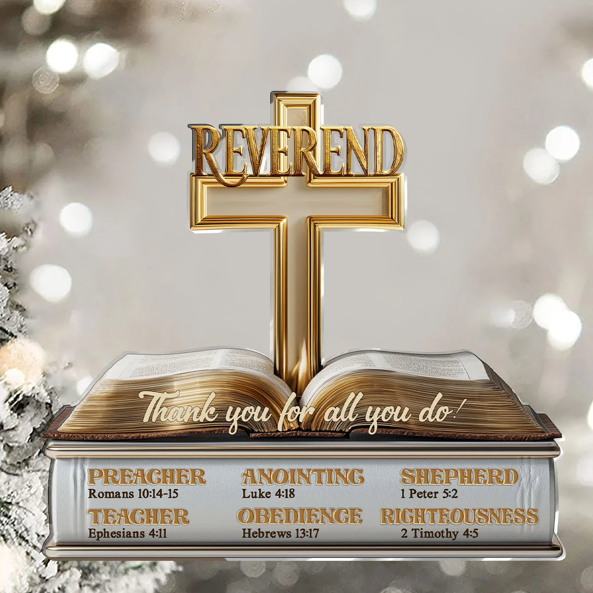 "Thank You For All You Do" Personalized Pastor Acrylic Plaque - Custom Christian Preacher Gift
