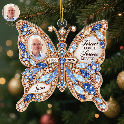 I’m Always With You Butterfly Memorial Ornament - Personalized Acrylic Keepsake with Custom Name, Sympathy Gift for Family