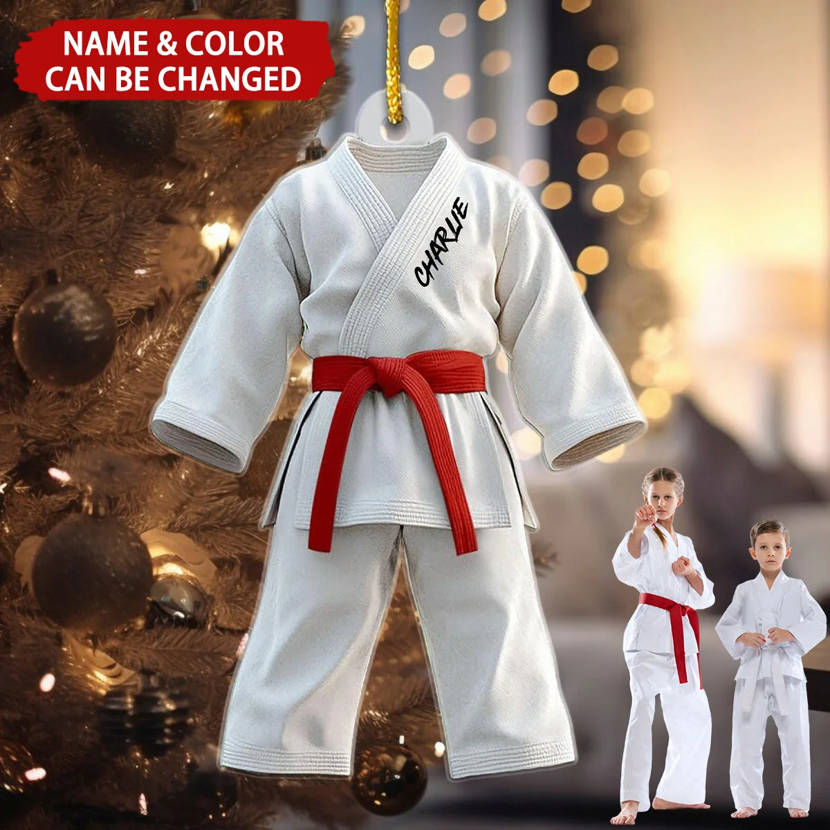 Personalized Karate Uniform Ornament - Custom Martial Arts Keepsake for Karate Lovers