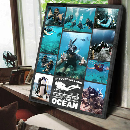 Canvas / Poster material and size view - Personalized Scuba Diving Canvas
