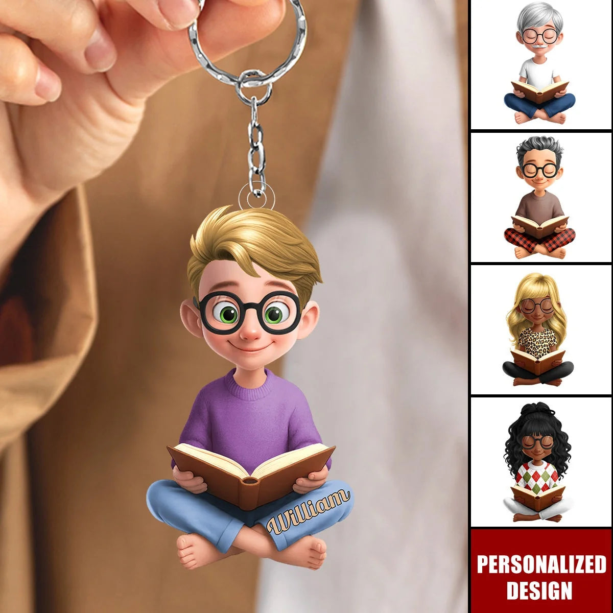 Just A Girl Who Loves Reading Personalized Acrylic Keychain - Custom Gift for Readers