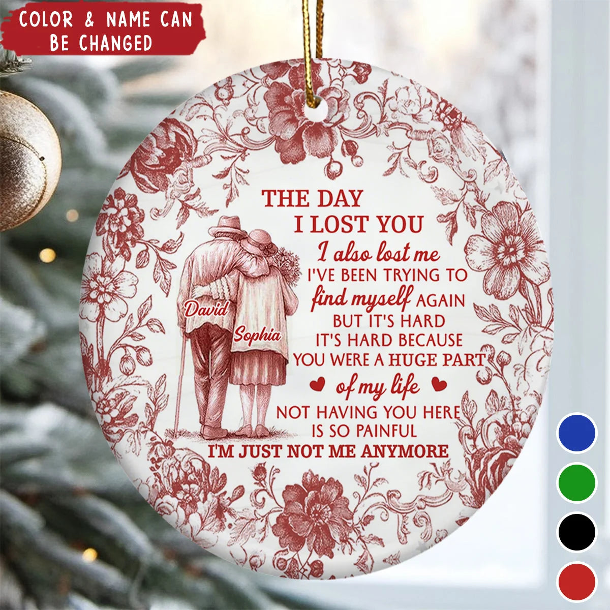 "The Day I Lost You" Personalized Ceramic Ornament - Custom Memorial Gift For Family and Loved Ones