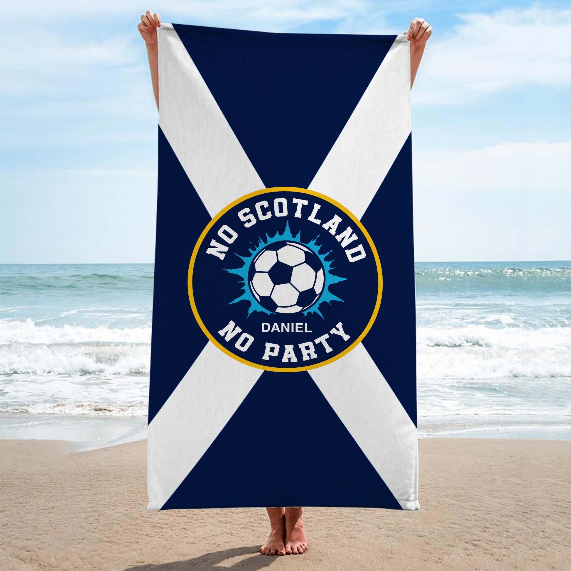 Custom England Soccer Beach Towel personalization view for Yourself