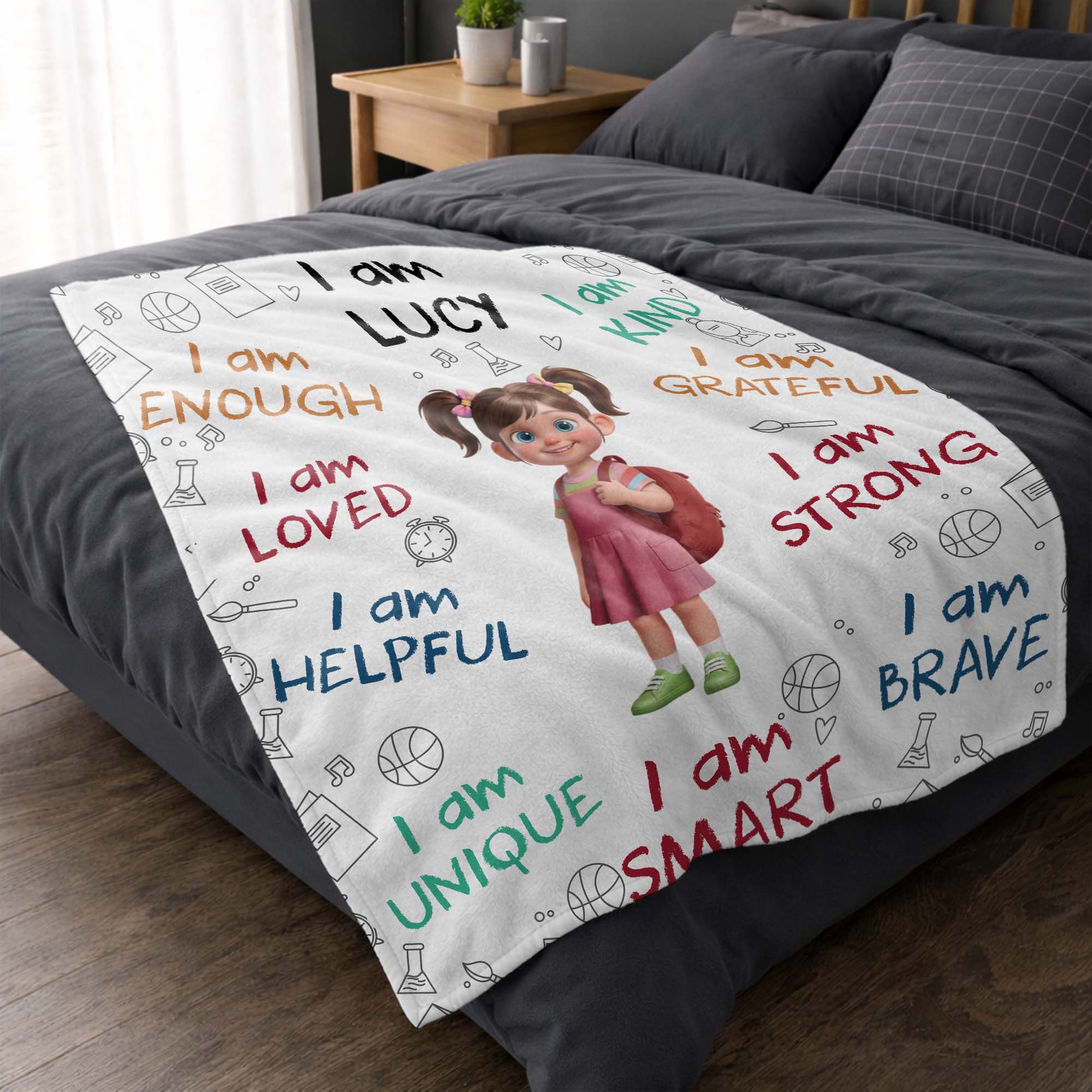 Personalized Kids Affirmation Blanket for Daughter/Granddaughter image 6