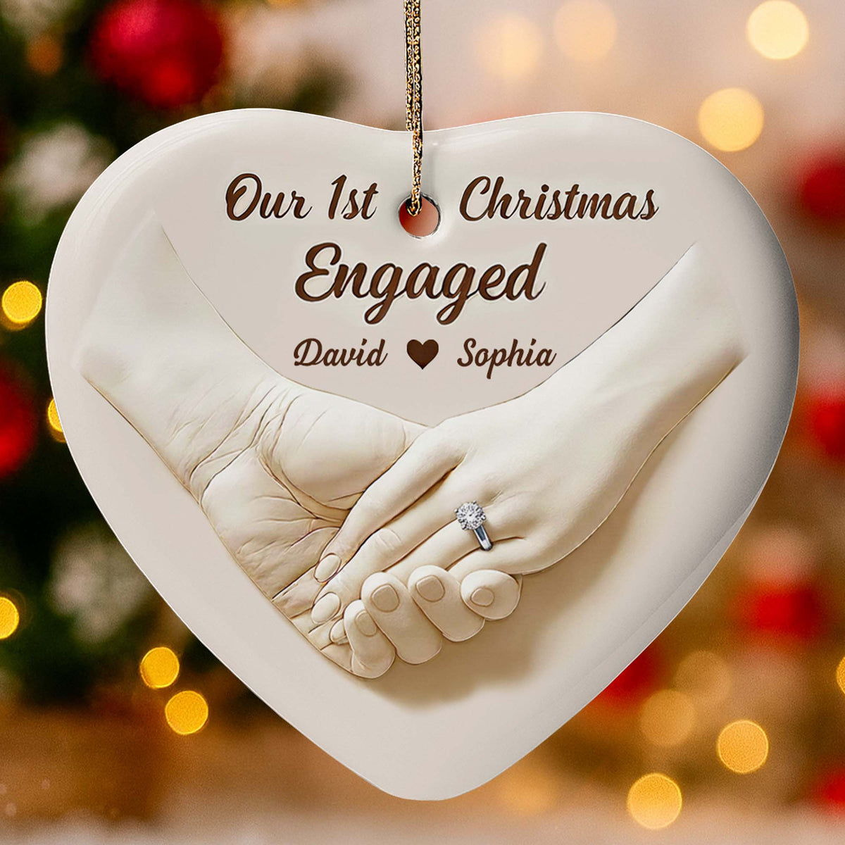 Our 1st Christmas Engaged, Holding Hands And Ring