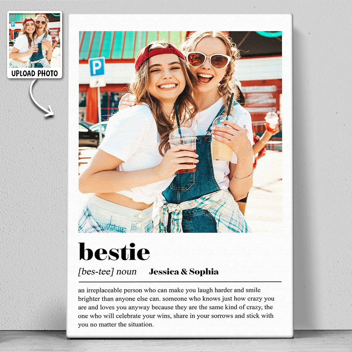 Bestie Definition Personalized Best Friend Canvas / Poster - Custom Photo Gift for Besties