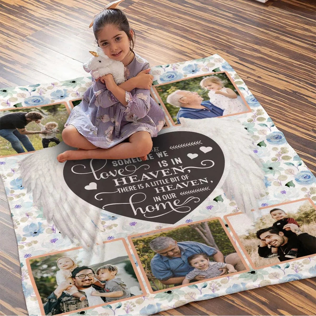 Because Someone We Love Is in Heaven - Personalized Memorial Blanket for Grieving Family