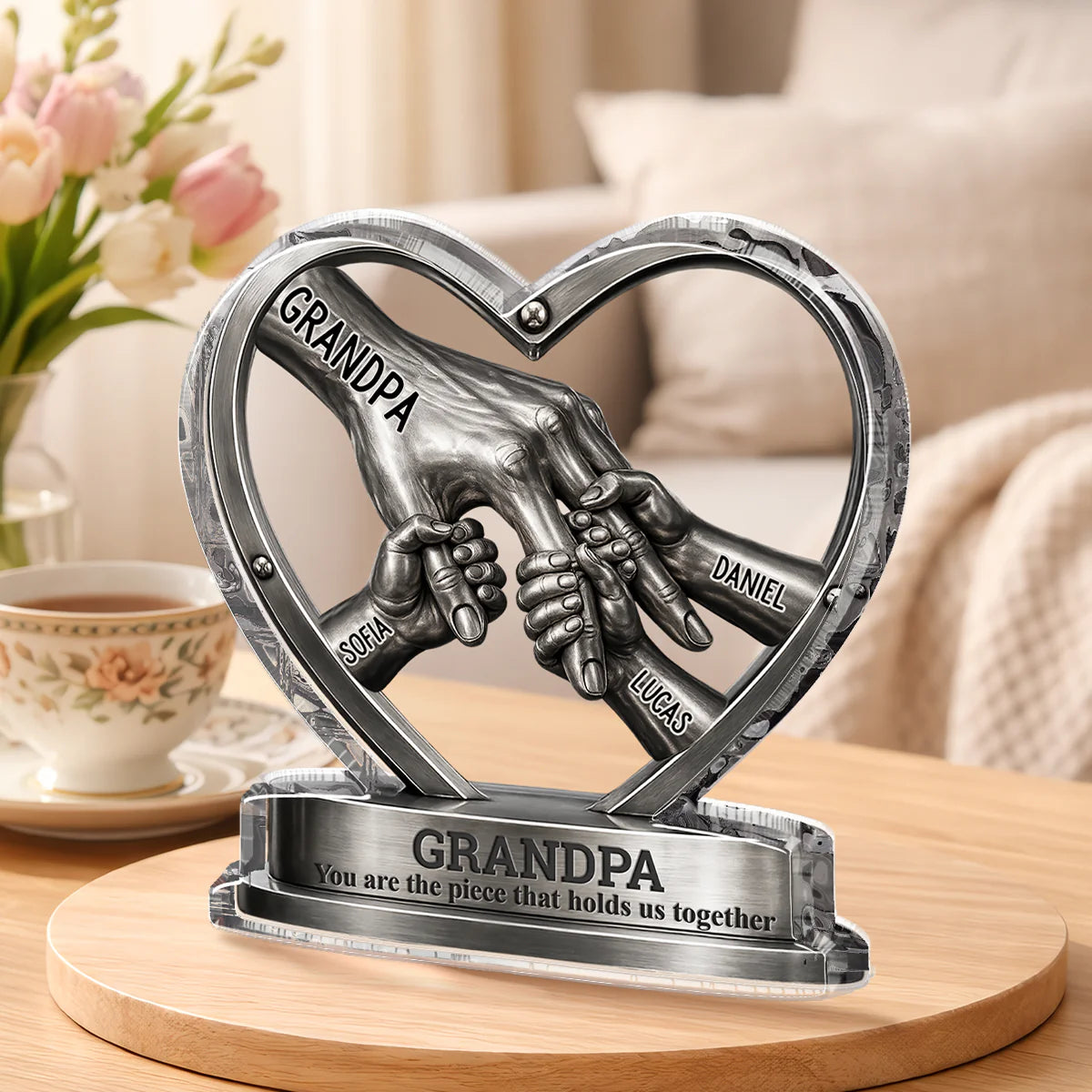 Personalized Dad Puzzle Plaque personalization view for Dad