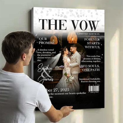 Custom Wedding Photo Canvas Print personalization view for Wife