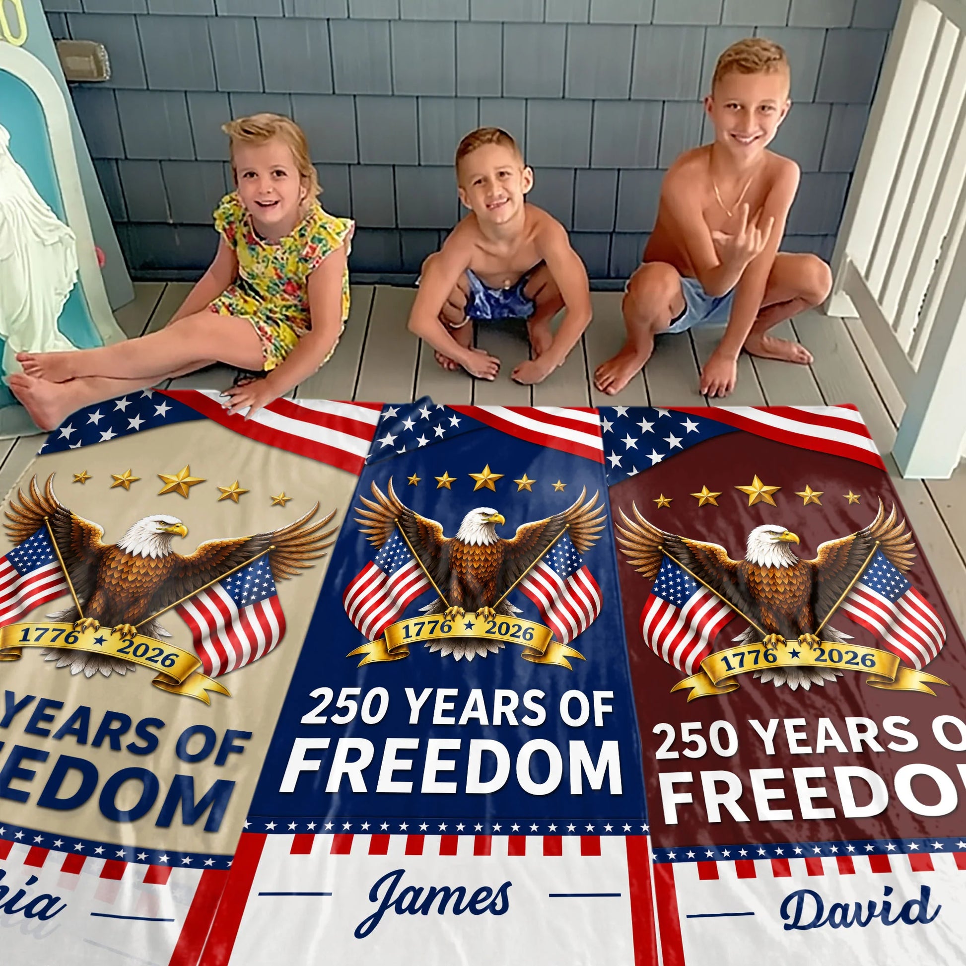 Custom American Flag Towel personalization view for Dad