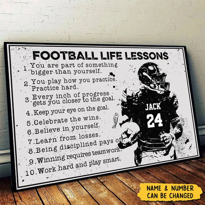 Canvas / Poster material and size view - Personalized Football Poster