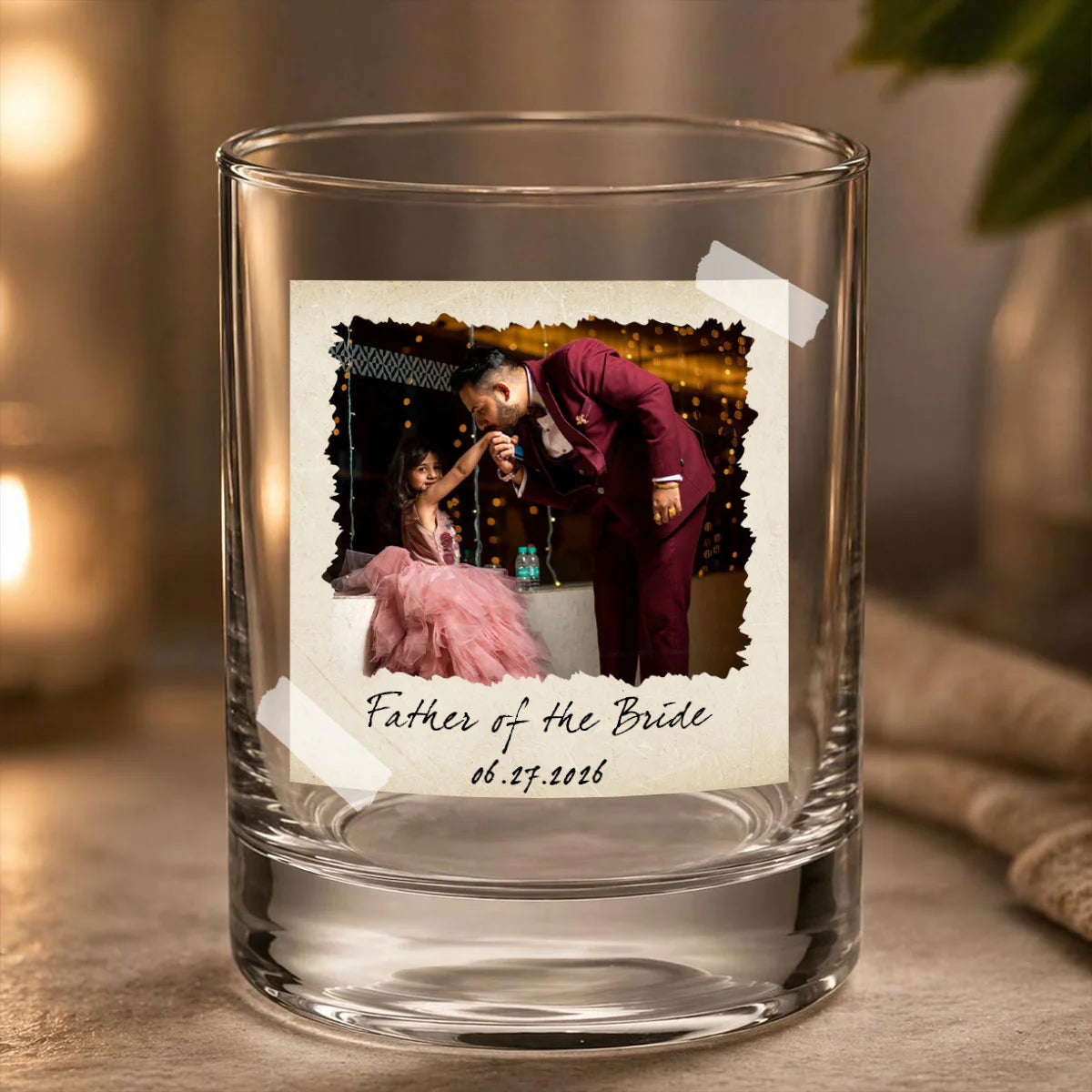 Personalized Photo Whiskey Glass personalization view for Dad