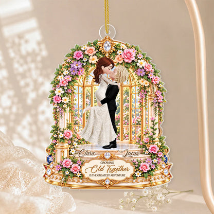 Growing Old Together Personalized Acrylic Ornament for Couples - Custom Wedding & Anniversary Keepsake Gift
