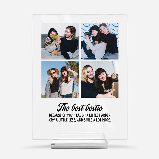 Custom Bestie Acrylic Plaque for Best Friends with personalized design details for meaningful gifting