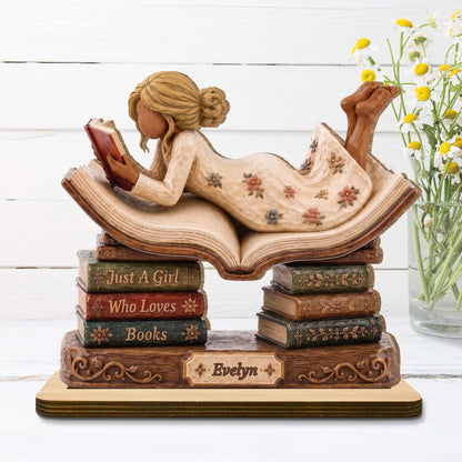 Personalized Book Lover Wood Plaque personalization view for Daughter/Granddaughter