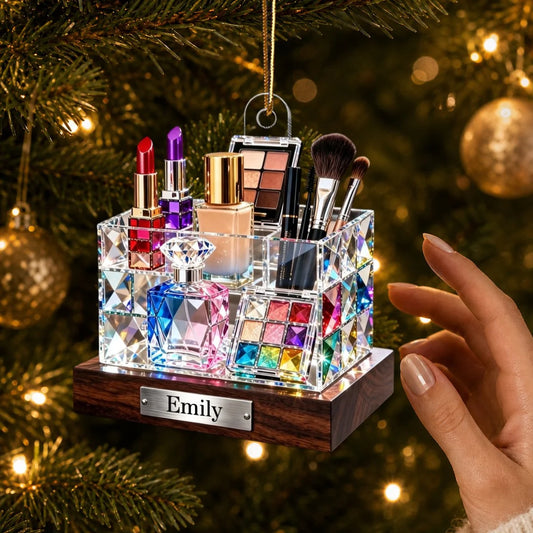 Personalized Cosmetic Display Box Ornament for Best Friends with personalized design details for meaningful gifting