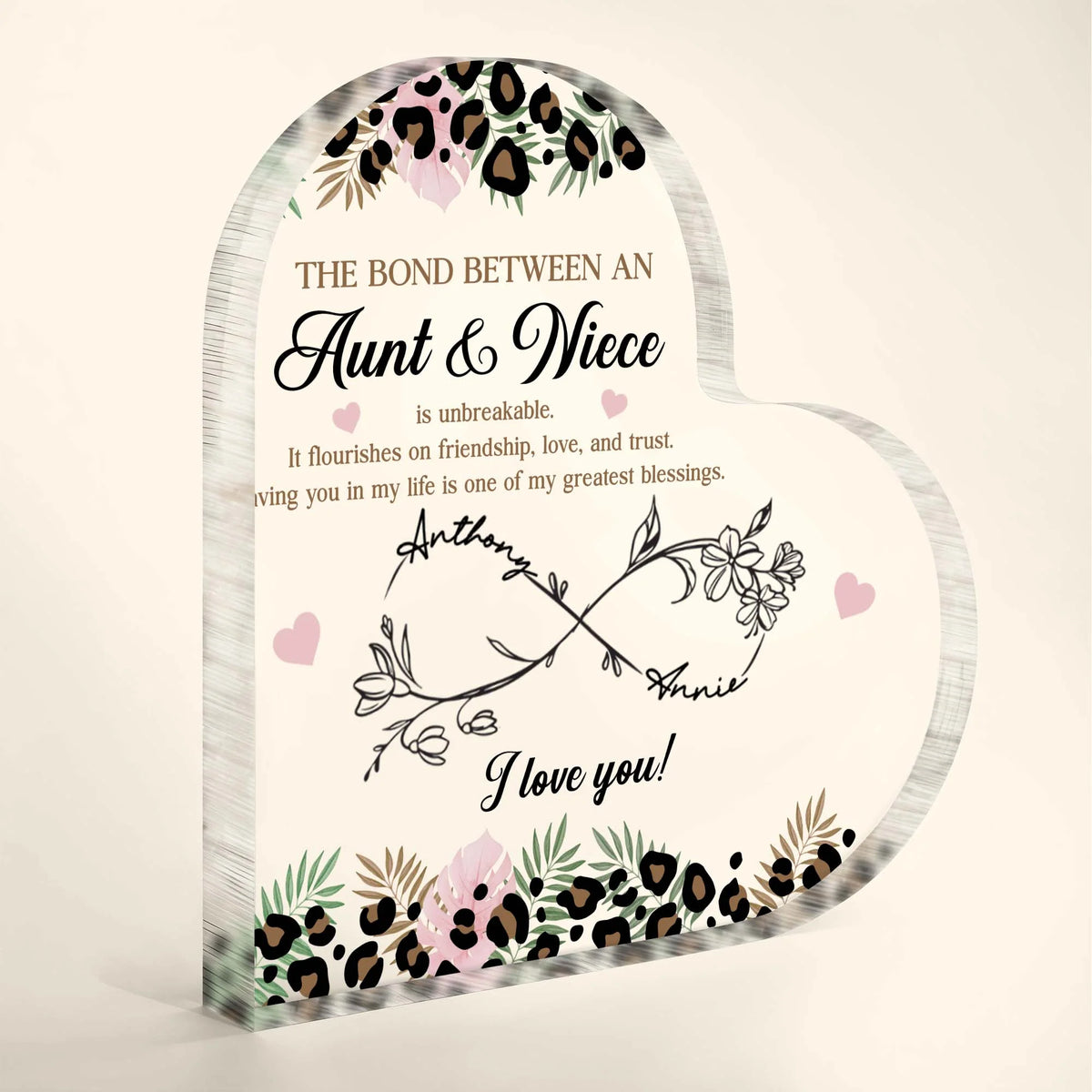 The Bond Between An Aunt & Niece, Flowers And Hearts
