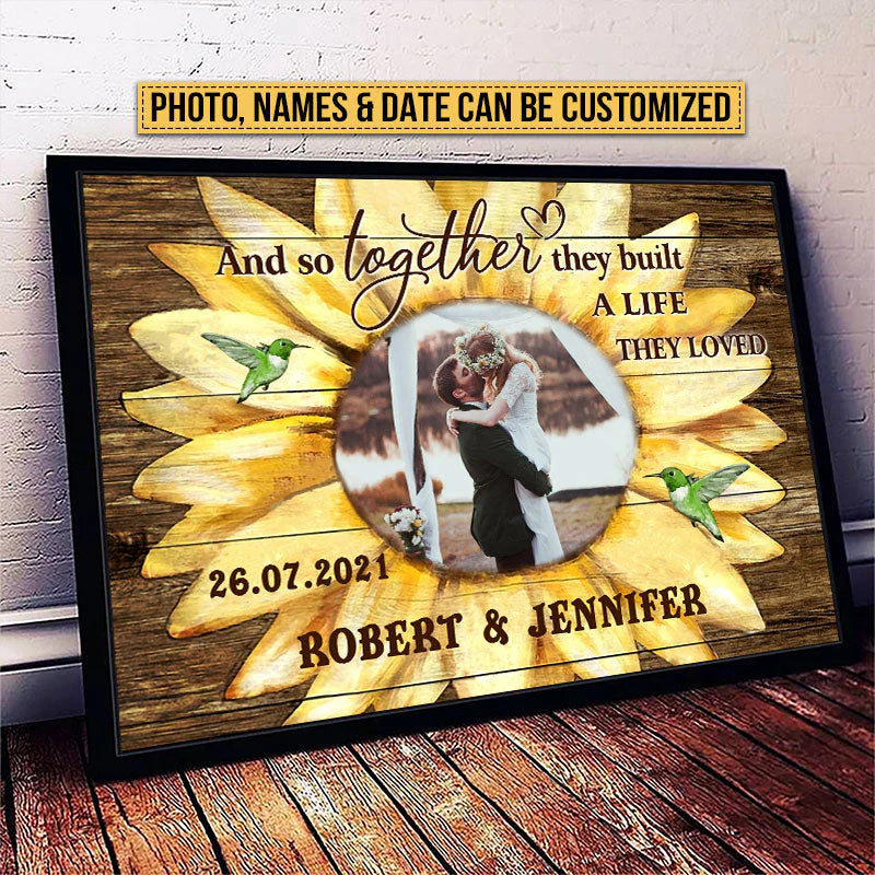 Canvas / Poster material and size view - Custom Couple Photo Canvas