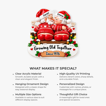 Growing Old Together Personalized Acrylic Ornament for Couples - Funny Christmas Keepsake Gift