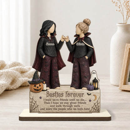 Personalized Best Friend Halloween Wooden Plaque personalization view for Best Friends