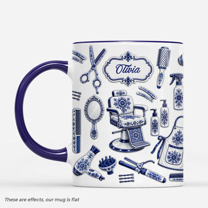Personalized Hair Stylist Tools Ceramic Mug - Custom Hairdresser Gift for Salon Professionals