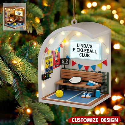 Pickleball Club Personalized Wooden Ornament - Custom Christmas Keepsake Gift for Doubles Partner & Friends