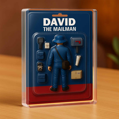 Custom Mailman Acrylic Plaque for Colleagues with personalized design details for meaningful gifting image 8