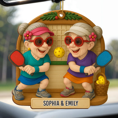 Joyful Pickleball Game Personalized Wood Ornament - Holiday Keepsake for Best Friends