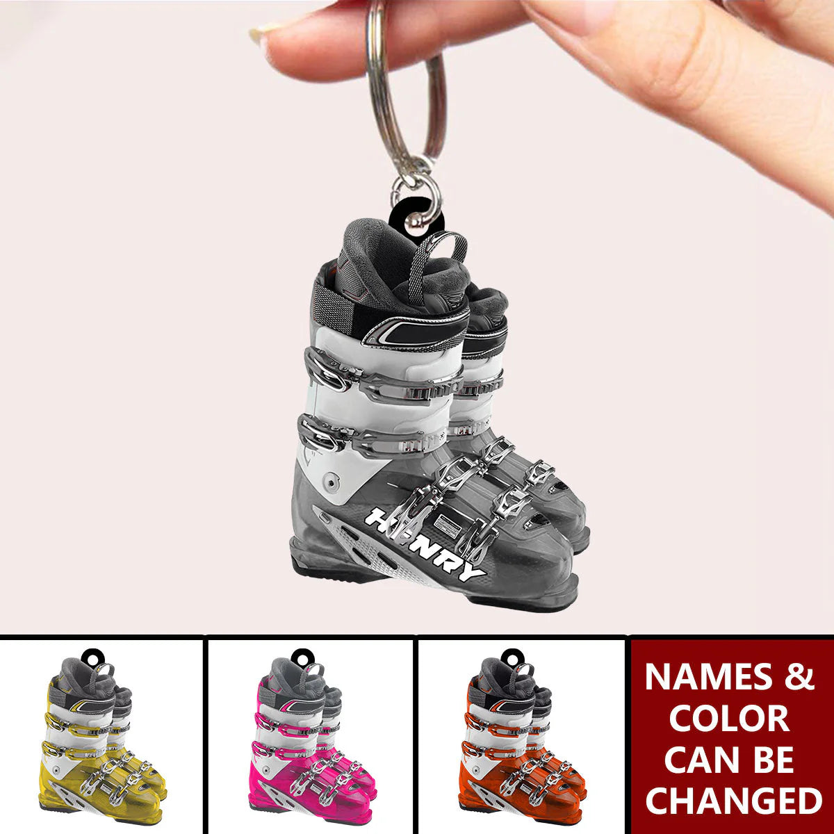 Custom Ski Boots Keychain personalization view for Dad