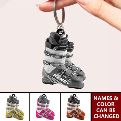 Custom Ski Boots Keychain personalization view for Dad