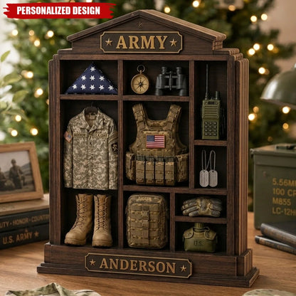 Custom US Army Uniform Plaque - Personalized Military Keepsake Wooden Block for Veterans