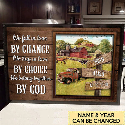 "We Belong Together By God" Personalized Canvas / Poster Wall Art - Custom Anniversary & Wedding Gift for Couples