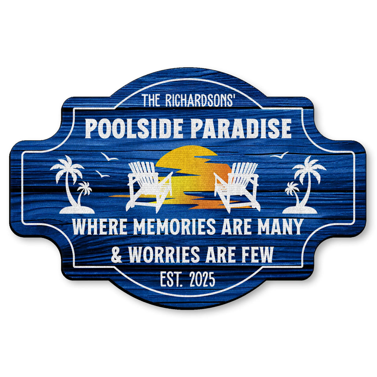 Poolside Paradise, Palm Trees & Beach Chairs
