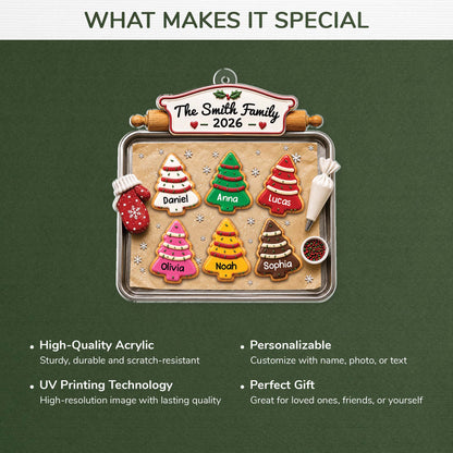 Christmas Tree Cookies Personalized Acrylic Ornament - Holiday Keepsake Gift for Familes