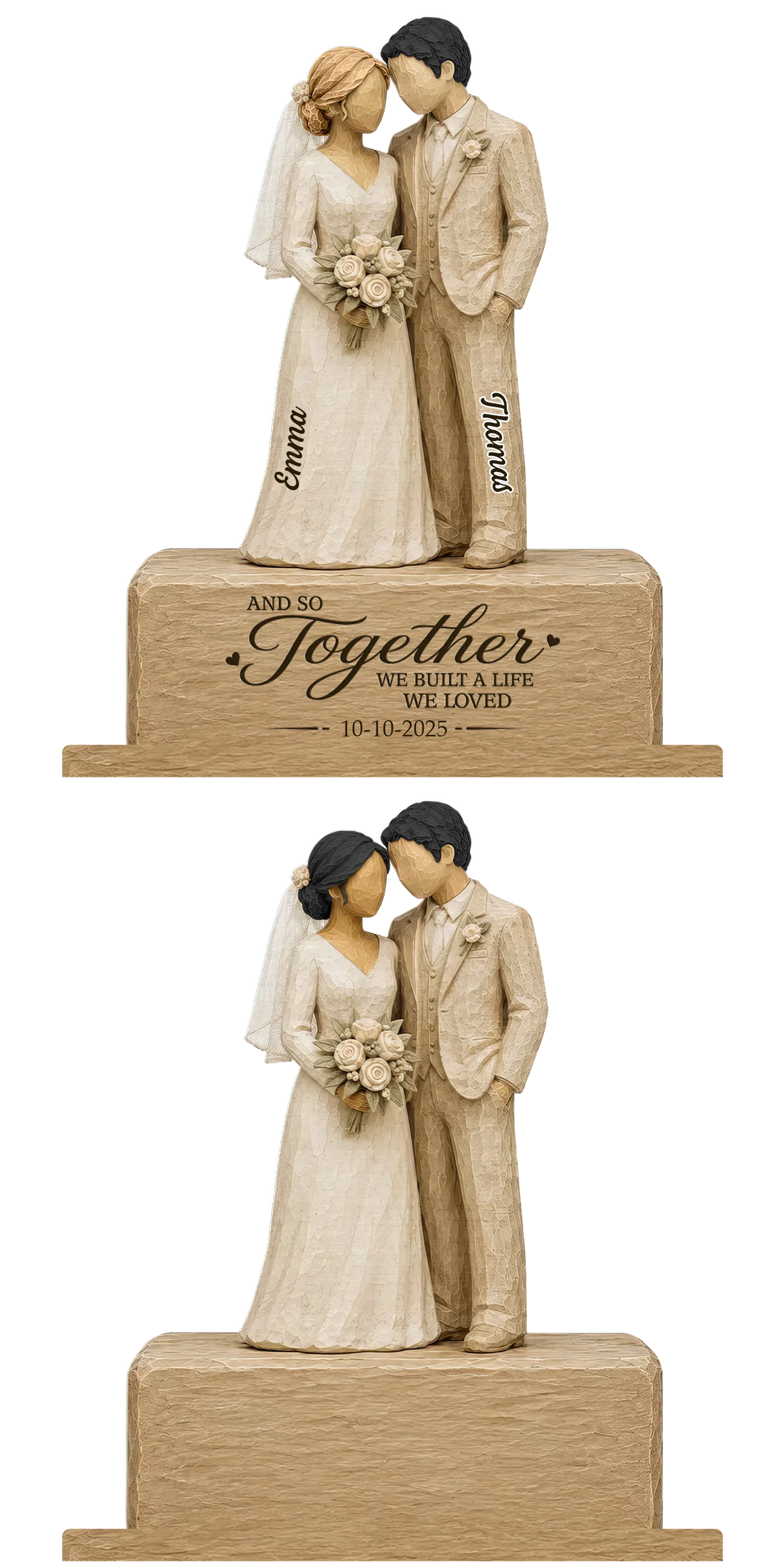 Personalized Wedding Anniversary Plaque personalization view for Couples