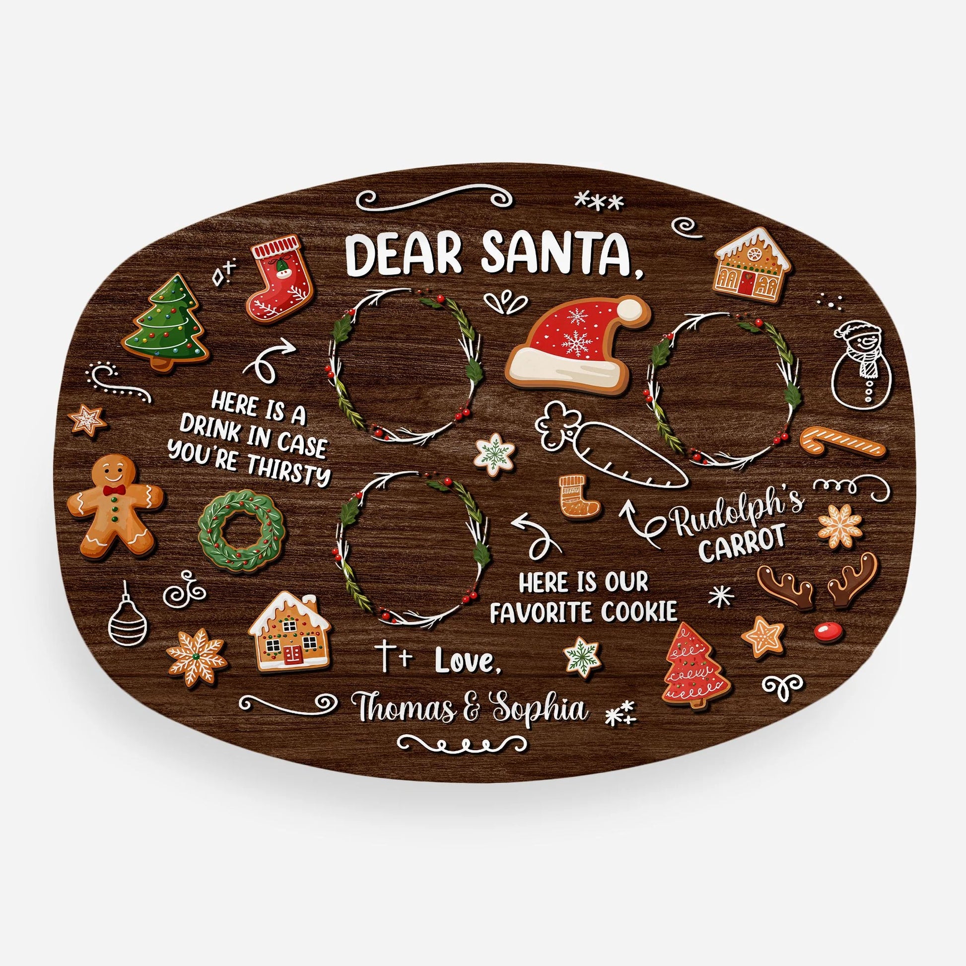 Dear Santa Here Is A Drink In Case You Are Thirsty - Personalized Christmas Plate Gift