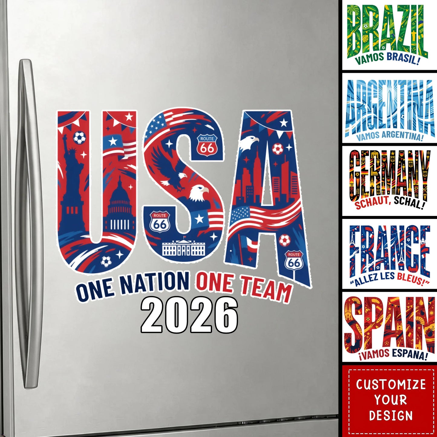 Decal / Sticker material and size view - Custom 2026 World Soccer Car Sticker