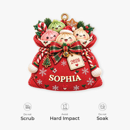 Cute Dumpling Sack Personalized Christmas Acrylic Ornament - Custom Gift for Kids and Family