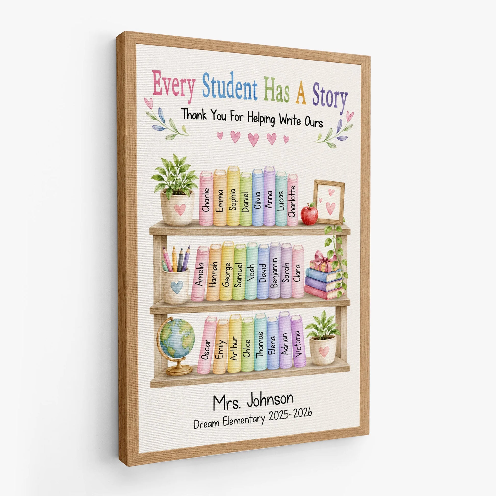 Custom Teacher Canvas Gift personalization view for Teacher