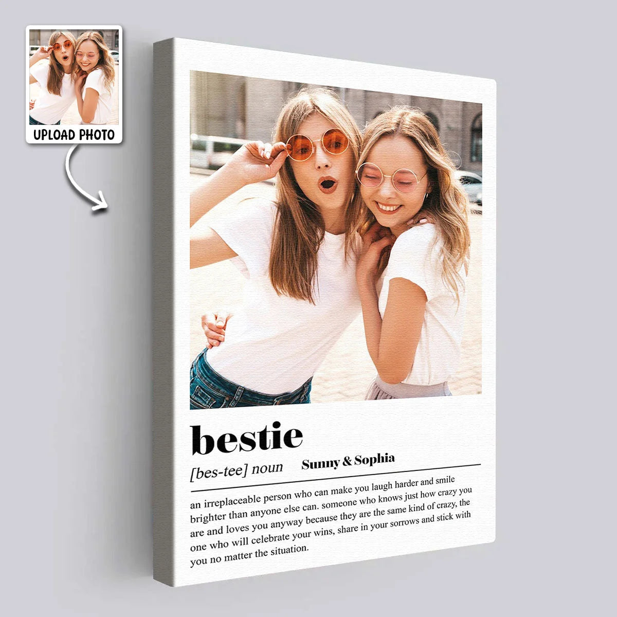 Bestie Definition Personalized Best Friend Canvas / Poster - Custom Photo Gift for Besties
