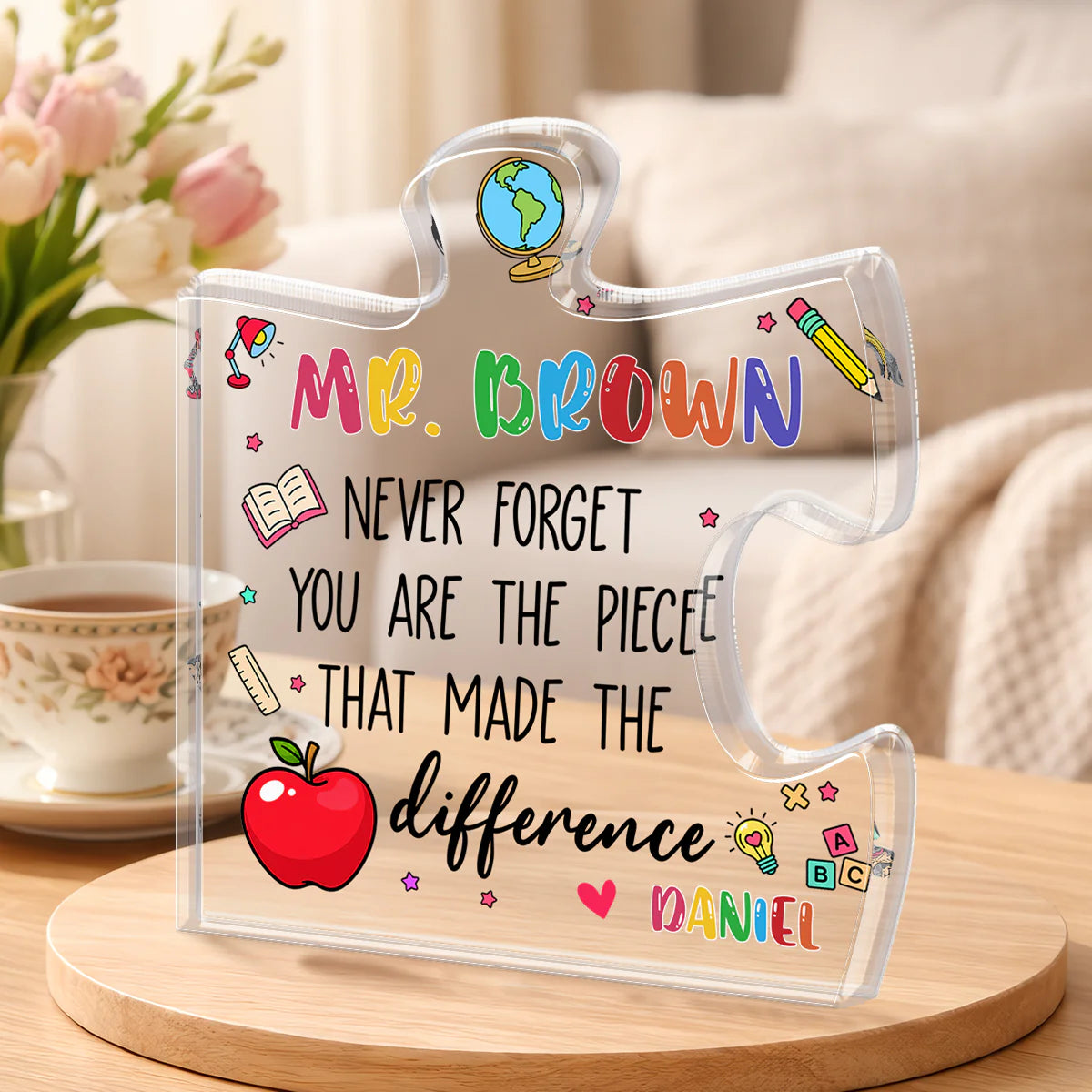 Custom Teacher Appreciation Plaque personalization view for Teacher
