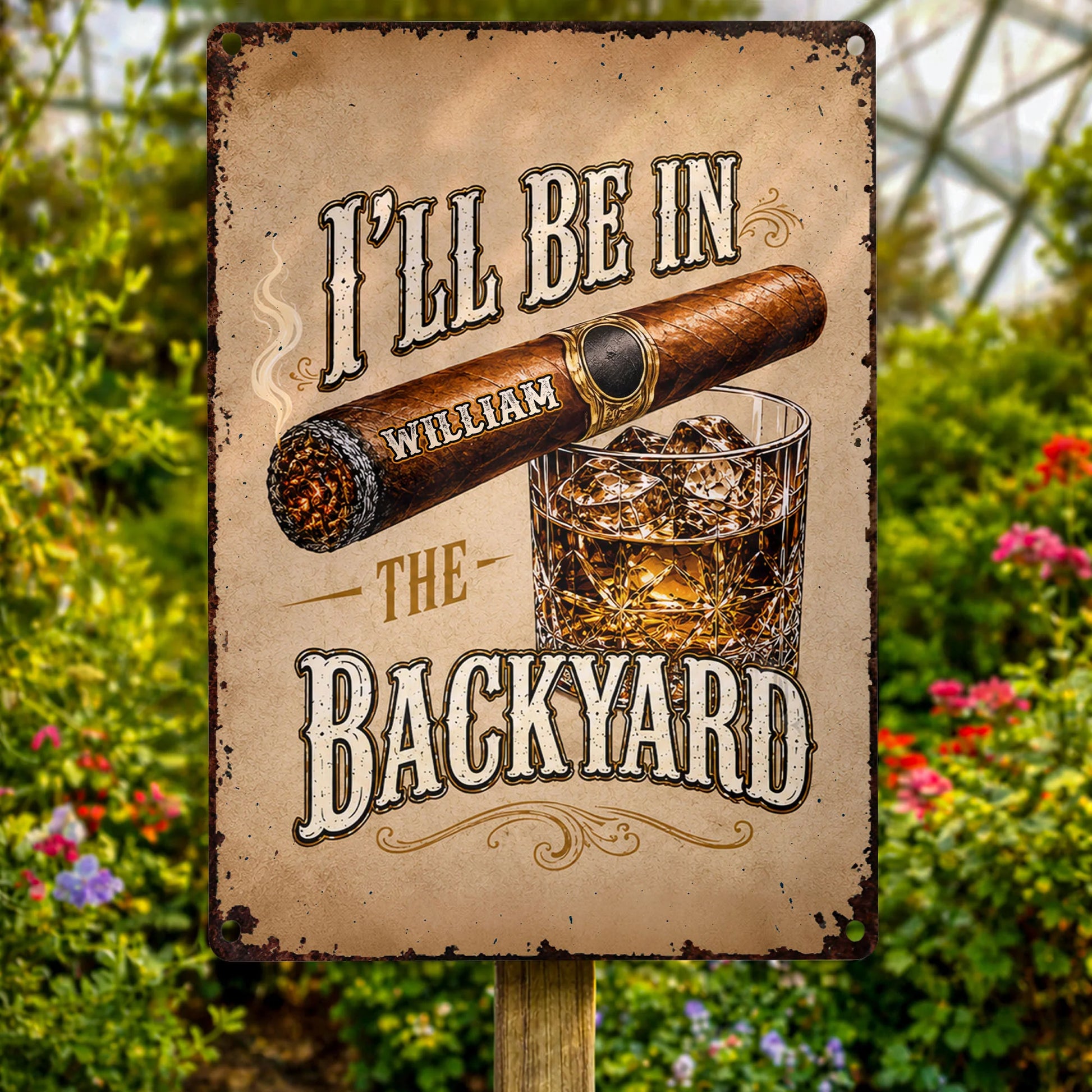 Personalized Man Cave Sign for Dad with personalized design details for meaningful gifting image 7