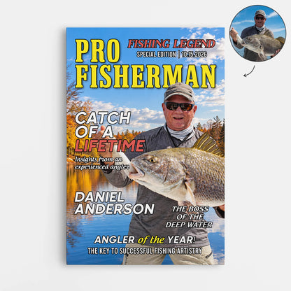Catch Of A Lifetime Personalized Fishing Canvas / Poster - Custom Photo Art Gift for Dad