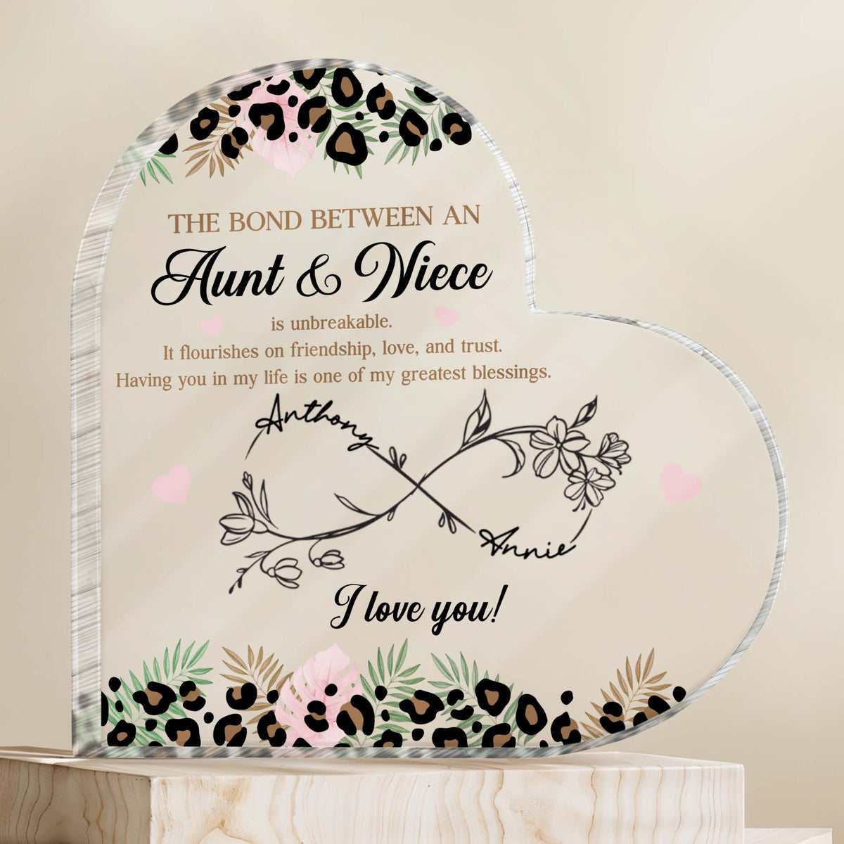 The Bond Between An Aunt & Niece, Flowers And Hearts