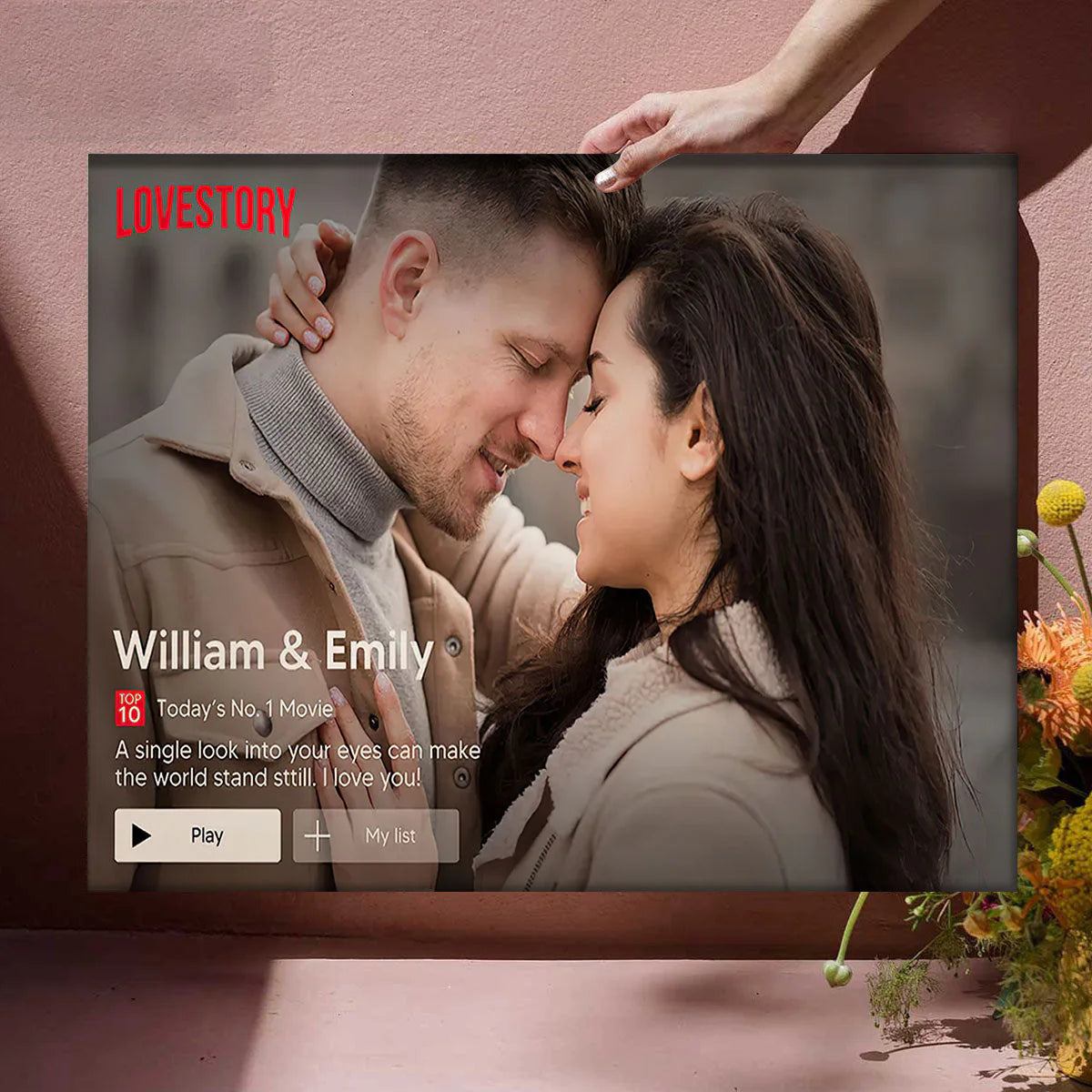 Custom Love Story Photo Canvas personalization view for Couples