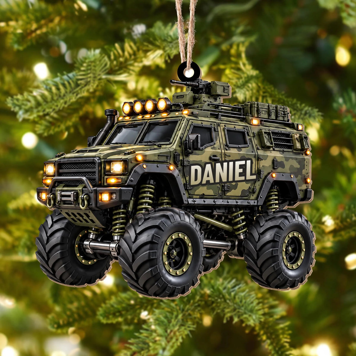 Ready For Adventure Personalized Monster Truck Wood Ornament - Custom Holiday Keepsake Gift for Son Grandson