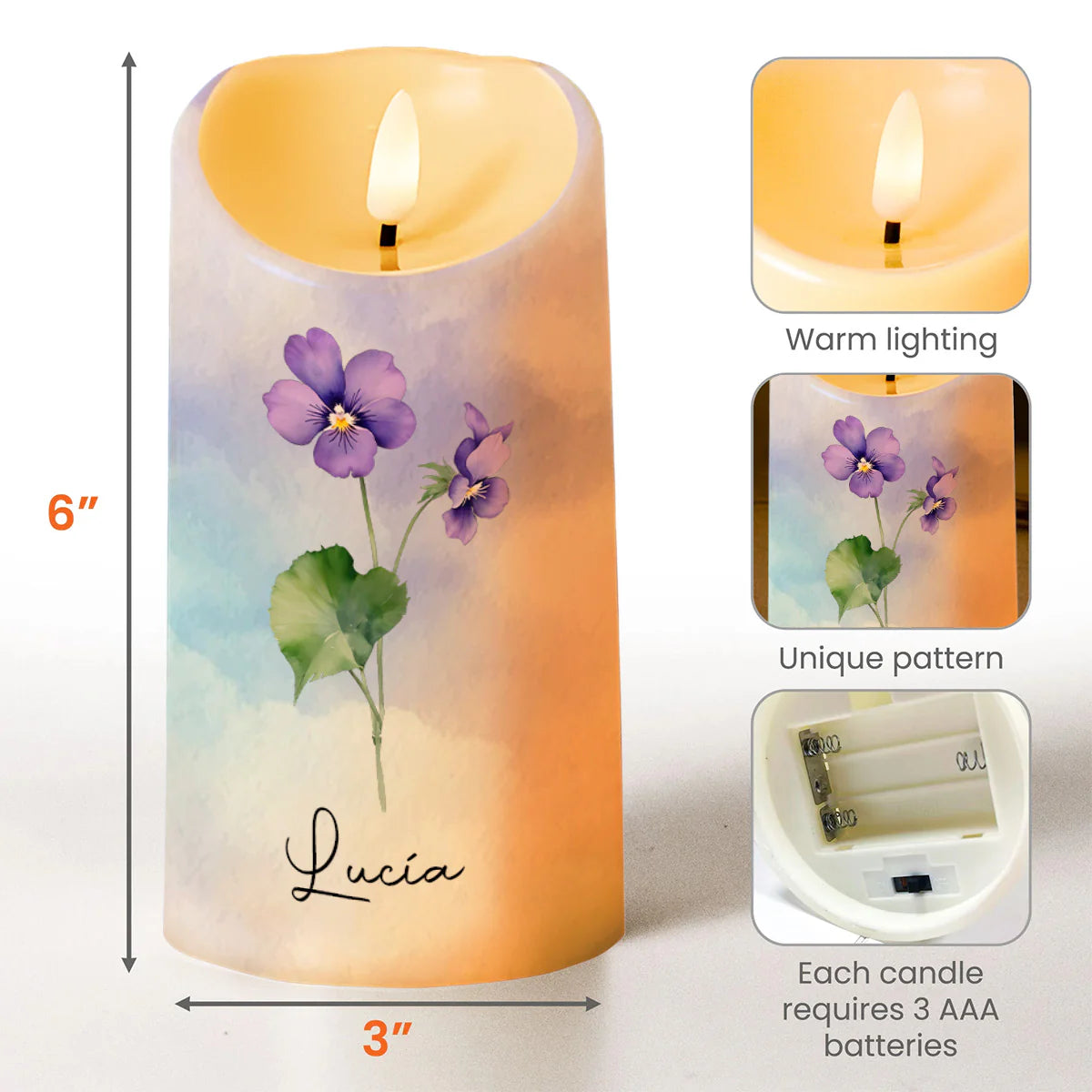 Led Candle detail view for Daughter/Granddaughter
