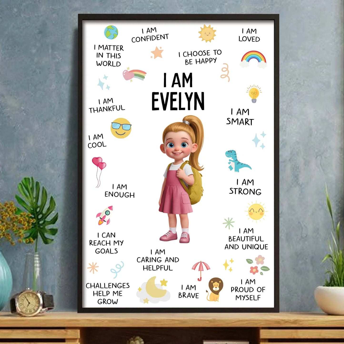 Personalized Kids Affirmation Poster personalization view for Daughter/Granddaughter