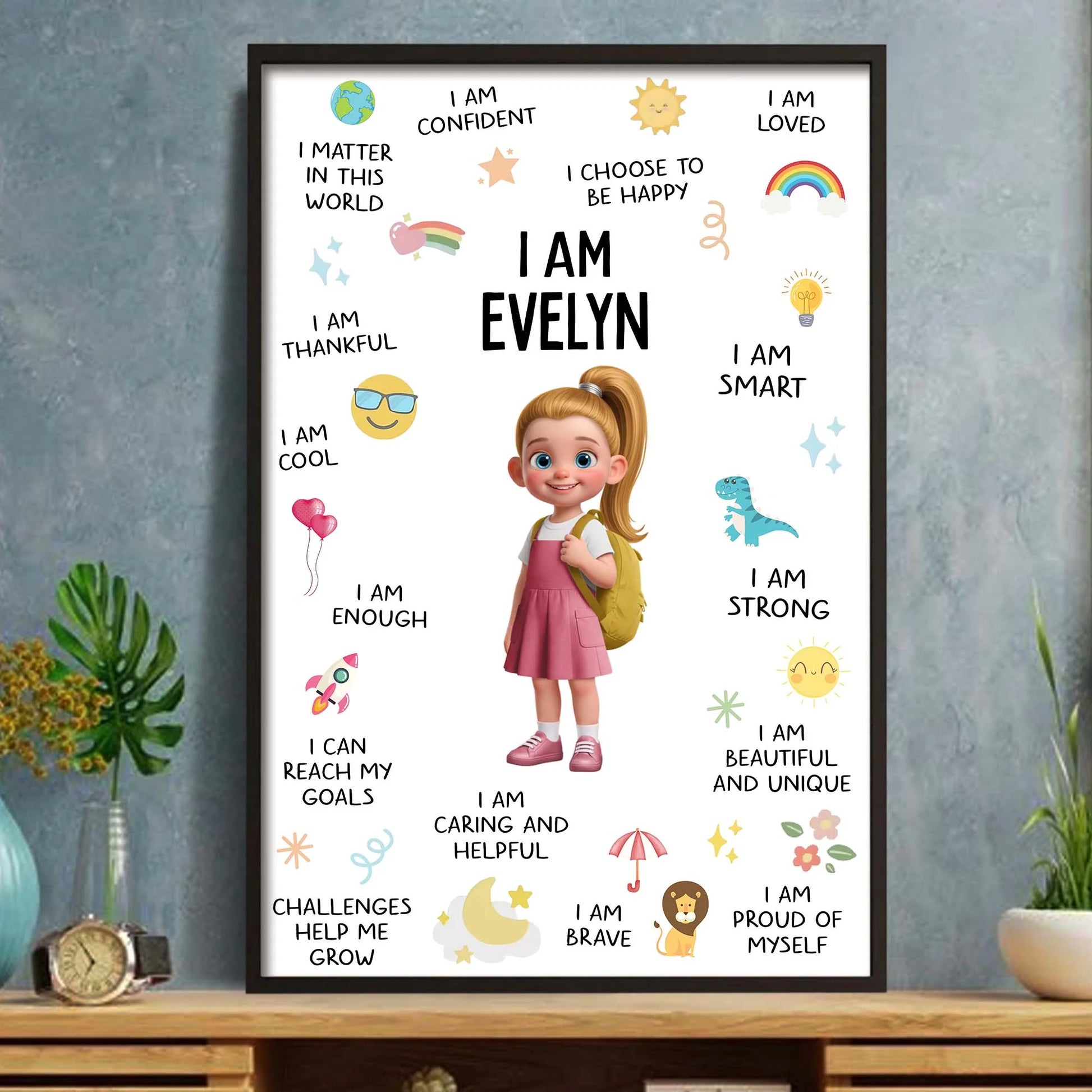 Personalized Kids Affirmation Poster personalization view for Daughter/Granddaughter