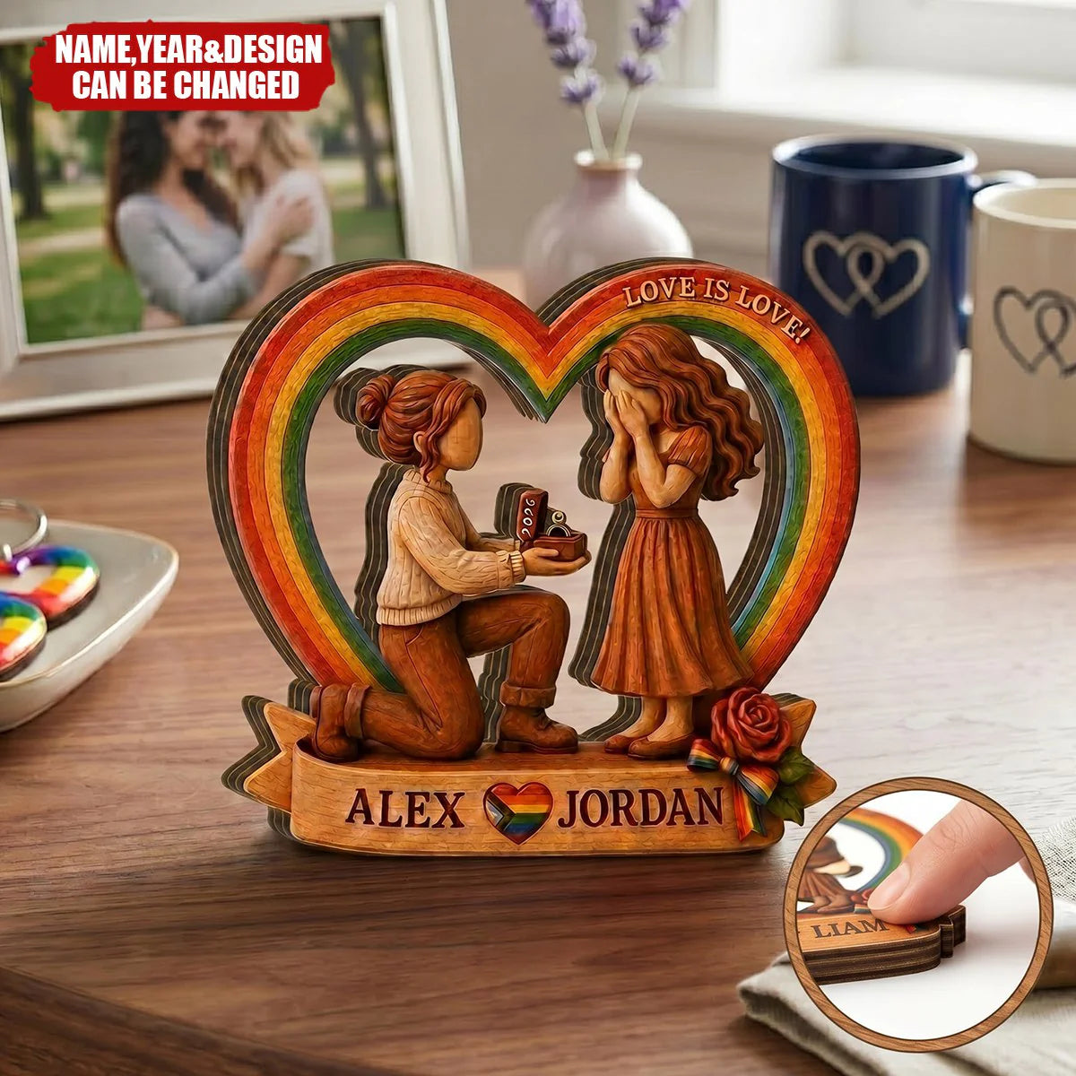 Personalized Pride Engagement Art personalization view for Couples